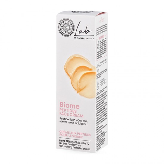 Natura Siberica Lab Biome Peptides Face Cream 50ml - Κρέμα Προσώπου με Πεπτίδια & Υαλουρονικό Οξύ 0,3% για Αναγέννηση και Φυσική Λάμψη του Δέρματος 