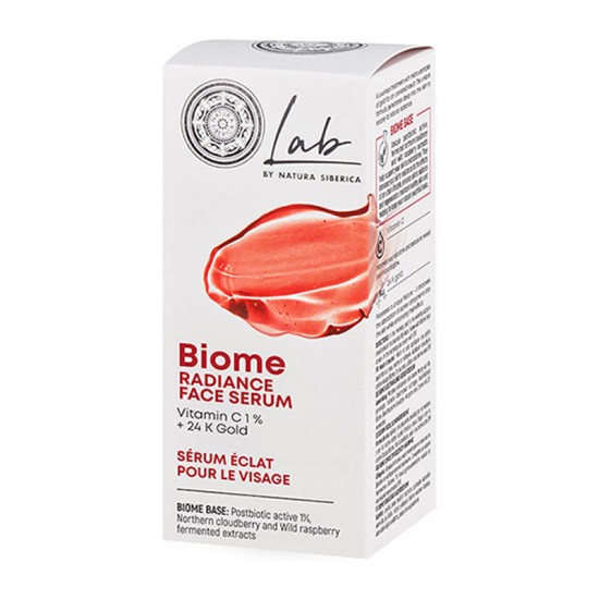 Natura Siberica Lab Biome Radiance Face Serum 30ml - Ορός Προσώπου Λάμψης με Βιταμίνη C 1% & Μικροσωματίδια Χρυσού 24Κ