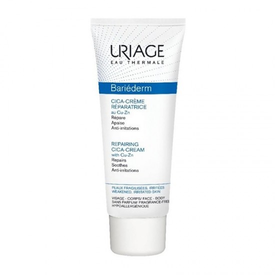 Uriage Bariederm Cica-Cream with Copper-Zinc (Cu-Zn) 100ml - Κρέμα Επανόρθωσης με Χαλκό και Ψευδάργυρο για Ευαίσθητες Επιδερμίδες