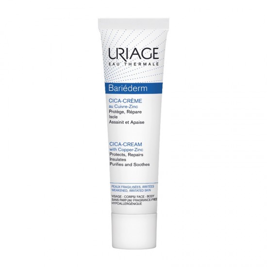 Uriage Bariederm Cica-Cream with Copper-Zinc (Cu-Zn) 40ml - Κρέμα Επανόρθωσης με Χαλκό και Ψευδάργυρο για Ευαίσθητες Επιδερμίδες