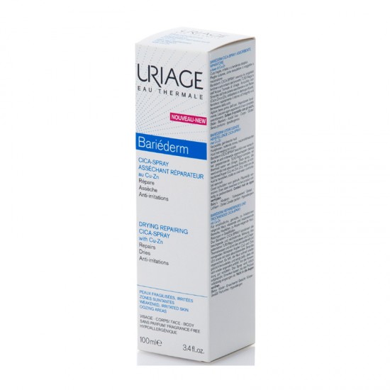 Uriage Bariederm Cica-Spray with Copper-Zinc 100ml - Σπρέι Επανόρθωσης με Χαλκό και Ψευδάργυρο για Στεγνό Δέρμα 