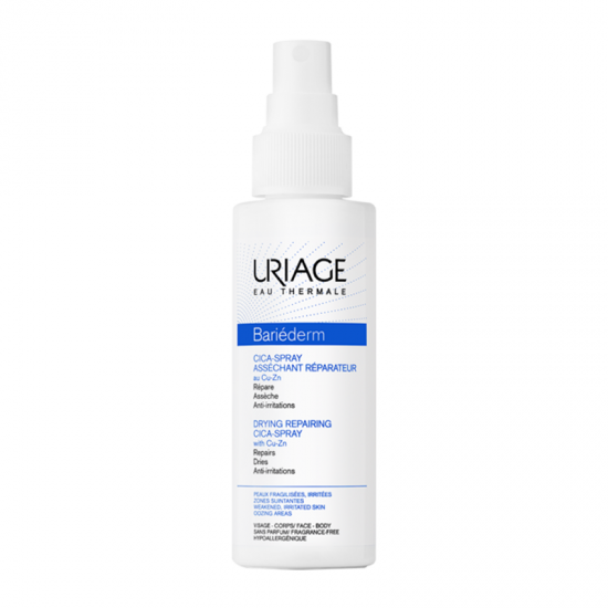 Uriage Bariederm Cica-Spray with Copper-Zinc 100ml - Σπρέι Επανόρθωσης με Χαλκό και Ψευδάργυρο για Στεγνό Δέρμα 