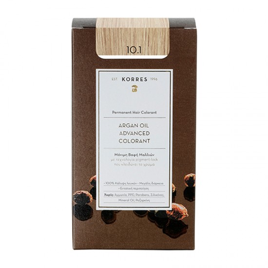 Korres Argan Oil Advanced Colorant Βαφή Μαλλιών 10.1 Ξανθό Πλατίνας Σαντρέ 50ml