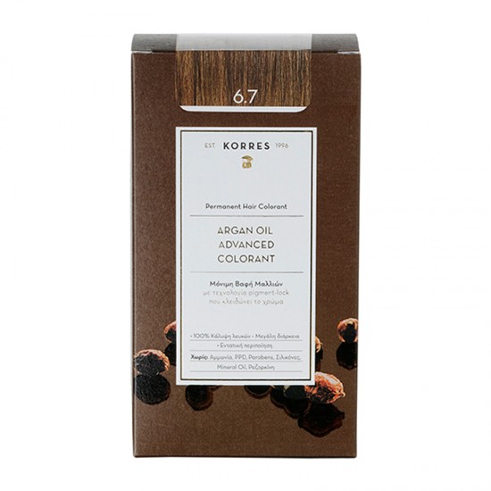 Korres Argan Oil Advanced Colorant Βαφή Μαλλιών 6.7 Κακάο 50ml