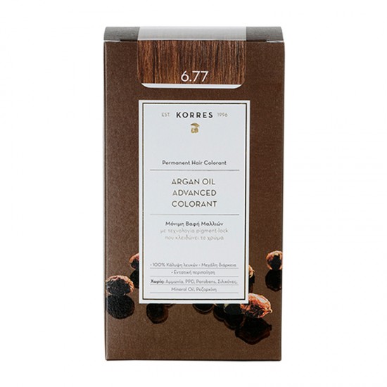Korres Argan Oil Advanced Colorant Βαφή Μαλλιών 6.77 Πραλίνα 50ml
