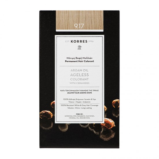 Korres Argan Oil Ageless Colorant 9.17 Κατάξανθο Ανοιχτό Μπεζ