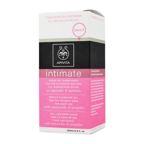 Apivita Intimate Daily Gentle Cleansing Gel Απαλό Τζελ Καθαρισμού Ευαίσθητης Περιοχής για Καθημερινή Χρήση με Χαμομήλι & Πρόπολη 300ml
