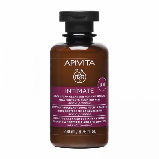 Apivita Intimate Lady Gentle Foam Cleanser Απαλός Αφρός Καθαρισμού Ευαίσθητης Περιοχής για Προστασία από την Ξηρότητα με Αλόη & Πρόπολη 200ml