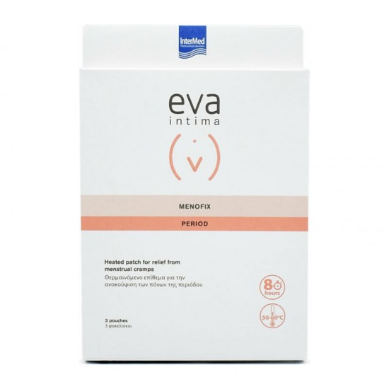 Intermed Eva MenoFix Period Patches Θερμαινόμενο Επίθεμα για την Ανακούφιση των Πόνων της Περιόδου 3 Τεμάχια