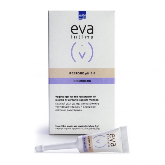 Intermed Eva Intima Restore Vaginal Gel Κολπική Γέλη Αποκατάστασης σε Προγεμισμένα Σωληνάρια 2,5g x 9τμχ