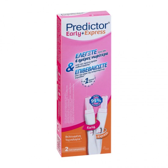 Predictor Διπλό Early+Express Τεστ Εγκυμοσύνης 2τμχ 