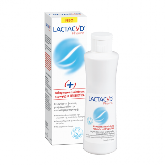 Lactacyd Pharma Plus Intimate Wash with Prebiotics Καθαριστικό Ευαίσθητης Περιοχής Με Πρεβιοτικά 250ml