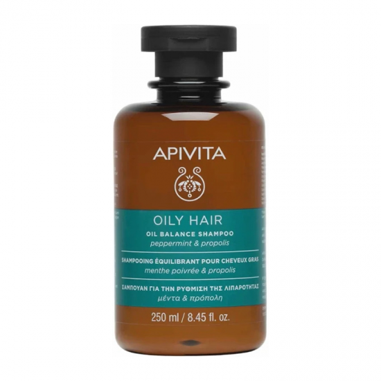 Apivita Shampoo Oil Balance Σαμπουάν για Ρύθμιση της Λιπαρότητας με Μέντα & Πρόπολη 250ml