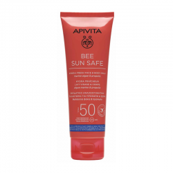 Apivita Bee Sun Safe Hydra Fresh Face & Body Milk SPF50 Ενυδατικό Αντηλιακό για Πρόσωπο & Σώμα Travel Size 100ml