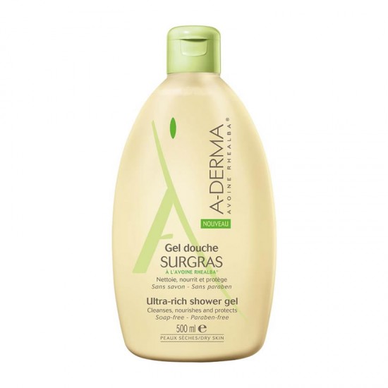 A-Derma Gel Douche Surgras Πλούσιος Αφρός Καθαρισμού για Θρέψη της Ξηρής Επιδερμίδας 500ml