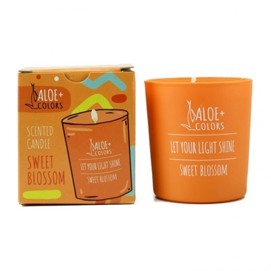 Aloe+ Colors Scented Soy Candle Sweet Blossom 220gr - Κερί Χώρου Σόγιας με Άρωμα Βανίλια-Πορτοκάλι
