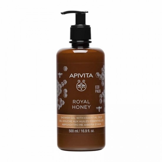 Apivita Shower Gel Royal Honey Απαλό Αφρόλουτρο με Θυμαρίσιο Μέλι, Πανθενόλη & Αιθέρια Έλαια 500ml