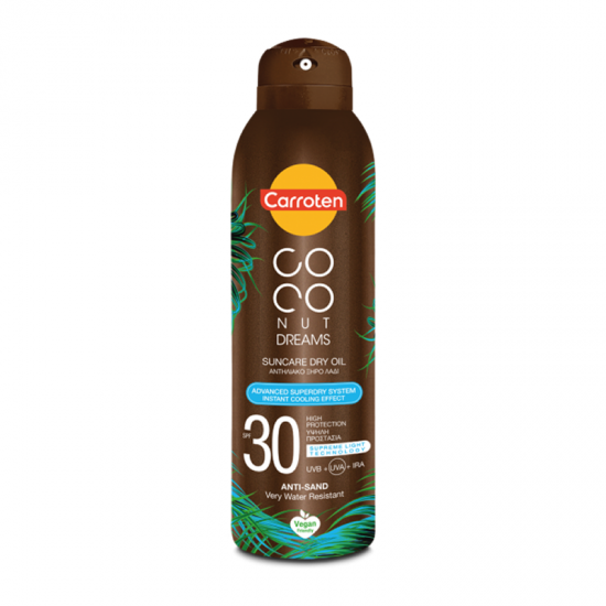 Carroten Coconut Dreams Suncare Dry Oil SPF30 150ml - Αντηλιακό Ξηρό Λάδι σε Mist Anti-Sand & Very Water Resistant