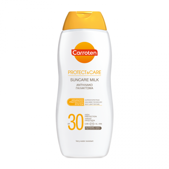 Carroten Protect & Care Suncare Milk SPF30 200ml - Αντηλιακό Γαλάκτωμα με Ανάλαφρη, μη Λιπαρή Ενυδατική Υφή