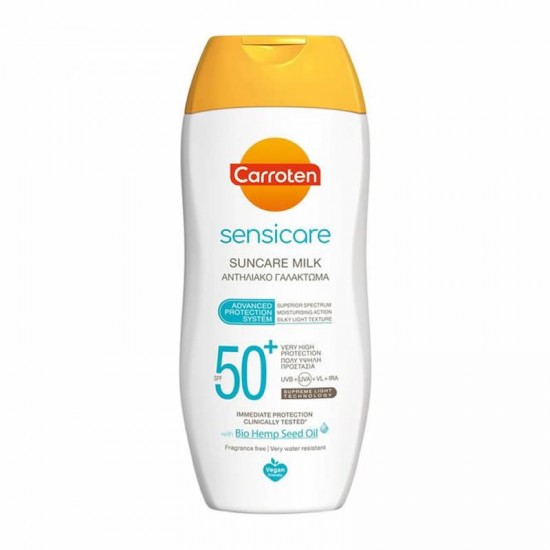 Carroten Sensicare Suncare Milk SPF50 200ml - Αντηλιακό Γαλάκτωμα ειδικά σχεδιασμένo για την Ευαίσθητη Επιδερμίδα
