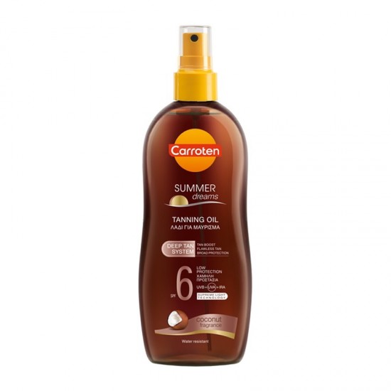 Carroten Summer Dreams Tanning Oil SPF6 Deep Tan System 200ml - Λάδι για Μαύρισμα με Χαμηλή Αντηλιακή Προστασία για Βαθύ, Λαμπερό & Τέλειο Αποτέλεσμα