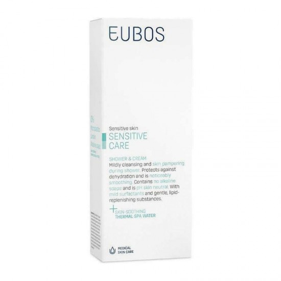 Eubos Sensitive Care Shower Cream Απαλό Κρεμώδες Καθαριστικό Σώματος για Απαλό και Προστατευμένο από Αφυδάτωση Ευαίσθητο Δέρμα 200ml