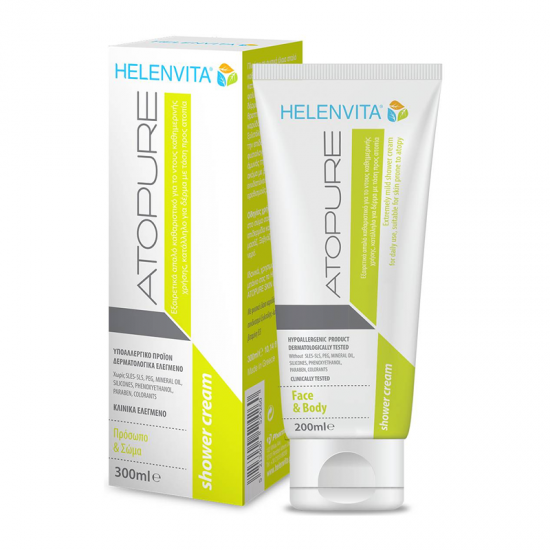 Helenvita Atopure Shower Cream Εξαιρετικά Απαλό Καθαριστικό για Πρόσωπο & Σώμα για Ατοπικό Δέρμα 200ml