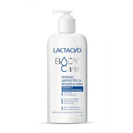 Lactacyd Body Care Deeply Moisturising Κρεμώδες Αφρόλουτρο για Πρόσωπο & Σώμα για Βαθιά Θρέψη της Επιδερμίδας 300ml