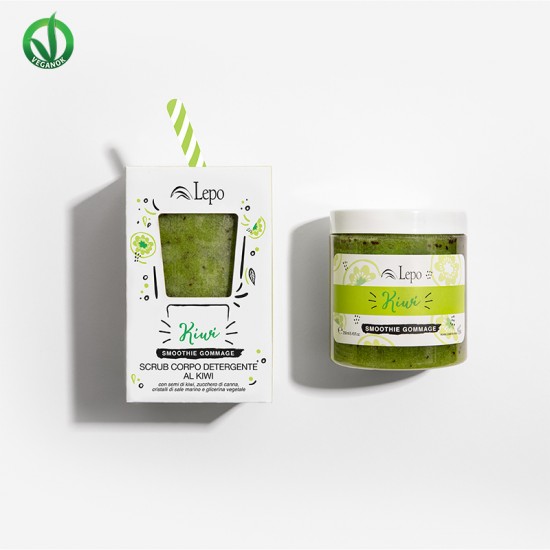 Lepo Smoothie Gommage Kiwi Cleansing Body Scrub 250ml - Αναζωογονητικό Αφρόλουτρο & Απολεπιστικό με Ακτινίδιο, Μαύρη Ζάχαρη, Θαλασσινό Αλάτι και Φυτική Γλυκερίνη
