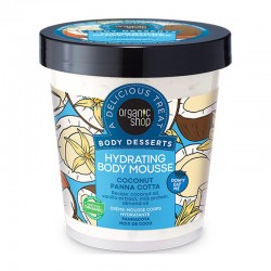 Organic Shop Body Desserts Hydrating Body Mousse Coconut Panna Cotta 450ml - Ενυδατική Μους Σώματος με Βιολογικά Έλαια Καρύδας και Αμυγδάλου