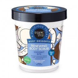 Organic Shop Body Desserts Renewing Body Scrub Coconut Bite 450ml - Απολεπιστικό Σώματος Ανανέωσης με Έλαιο Καρύδας και Macadamia