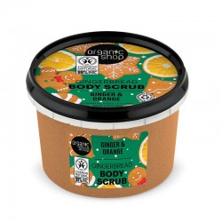 Organic Shop Body Scrub Gingerbread Ginger & Orange 250ml - Χριστουγεννιάτικο Απολεπιστικό Σώματο2 με Τζιντζερ & Πορτοκάλι
