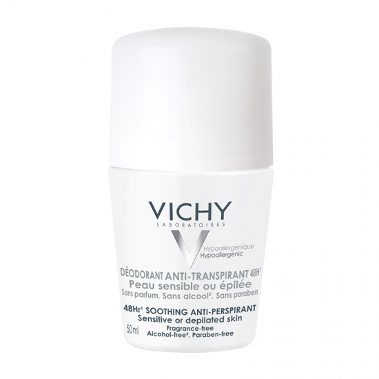 Vichy Deodorant 48ωρη Αποσμητική Φροντίδα για Ευαίσθητες ή Αποτριχωμένες Επιδερμίδες, 50ml