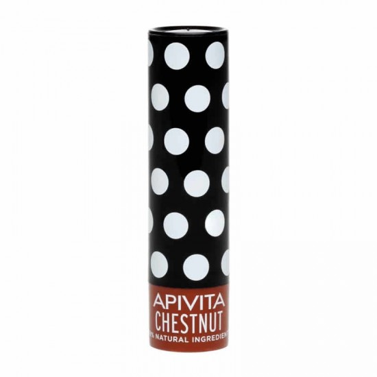 Apivita Lip Care Chestnut 4,4g - Ενυδατικό Λιπ Χειλιών με Κάστανο και Ελαφριά Σοκολατί Απόχρωση