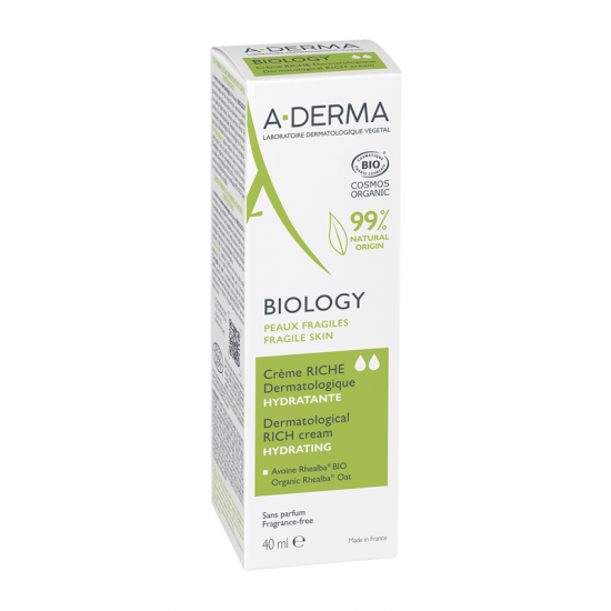 A-Derma Biology Δερματολογική Εμπλουτισμένη Ενυδατική Κρέμα Προσώπου 40ml