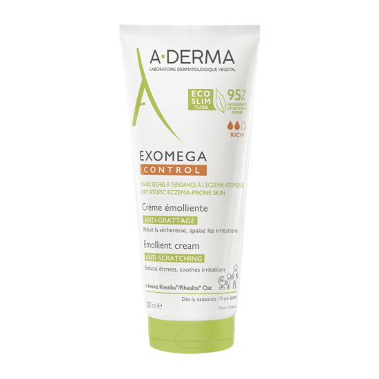 A-Derma Exomega Control Emollient Cream Μαλακτική Κρέμα κατά του Αισθήματος Κνησμού 200ml