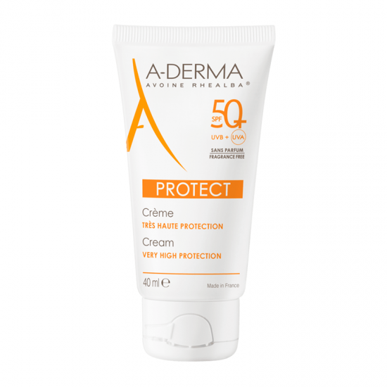 A-Derma Protect Cream SPF50+ Αντηλιακή Κρέμα Προσώπου Υψηλής Προστασίας Χωρίς Άρωμα 40ml