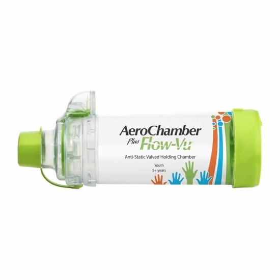 AeroChamber Plus Flow-Vu Youth 5+ ετών Αεροθάλαμος Εισπνοών με Επιστόμιο