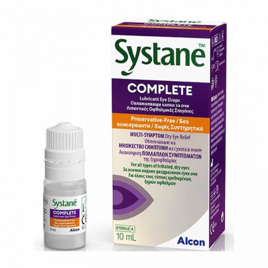 Alcon Systane Complete MDPF Λιπαντικές Οφθαλμικές Σταγόνες Χωρίς Συντηρητικά 10ml