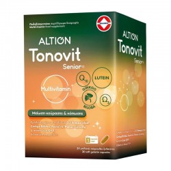 Altion Tonovit Senior Πολυβιταμινούχο Συμπλήρωμα με Ωμέγα-3, Ginkgo Biloba, Λουτεΐνη, Panax Ginseng & Συνένζυμο Q10 για Ηλικίες 50+ 30 Κάψουλες