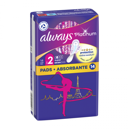 Always Σερβιέτες Platinum No2 Super με Φτερά 14τμχ