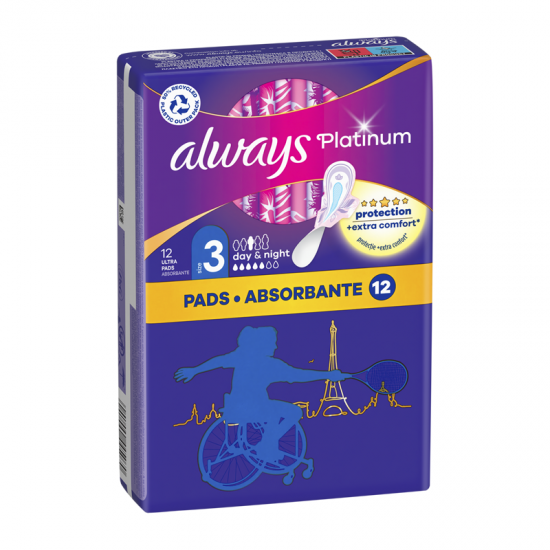 Always Σερβιέτες Platinum No3 Day & Night με Φτερά 12τμχ