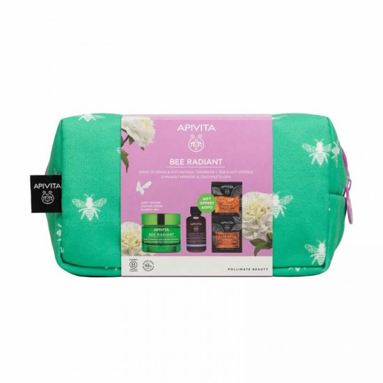 Apivita Bee Radiant Signs of Aging & Anti-Fatigue Face Gel-Cream Light 50ml + ΔΩΡΑ Cleansing Foam Face & Eyes 50ml + Face Mask Orange 2x8ml