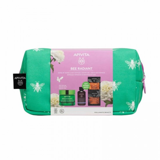 Apivita Bee Radiant Signs of Aging & Anti-Fatigue Face Cream Rich 50ml + ΔΩΡΑ Cleansing Foam Face & Eyes 50ml + Face Mask Orange 2x8ml