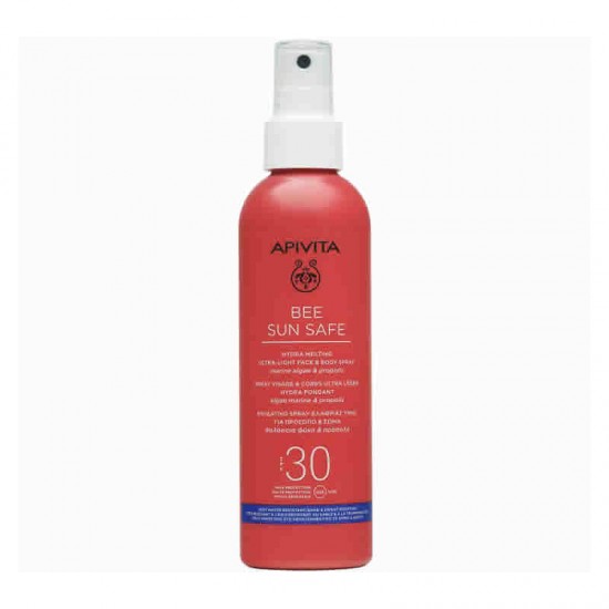 Apivita Bee Sun Safe Hydra Melting Ultra Light Face & Body Spray SPF30 Ενυδατικό Αντιηλιακό Προσώπου & Σώματος με Θαλάσσια Φύκη & Πρόπολη 200ml