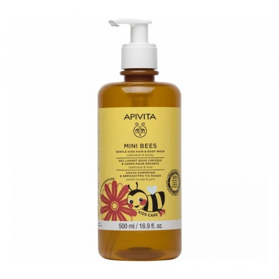 Apivita Kids Mini Bees Gentle Kids Hair & Body Wash Απαλό Σαμπουάν & Αφρόλουτρο Για Παιδιά 500ml