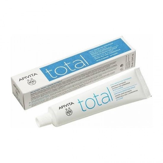 Apivita Oral Care Total Protection Toothpaste Οδοντόκρεμα Ολοκληρωμένης Προστασίας με Δυόσμο & Πρόπολη 75ml