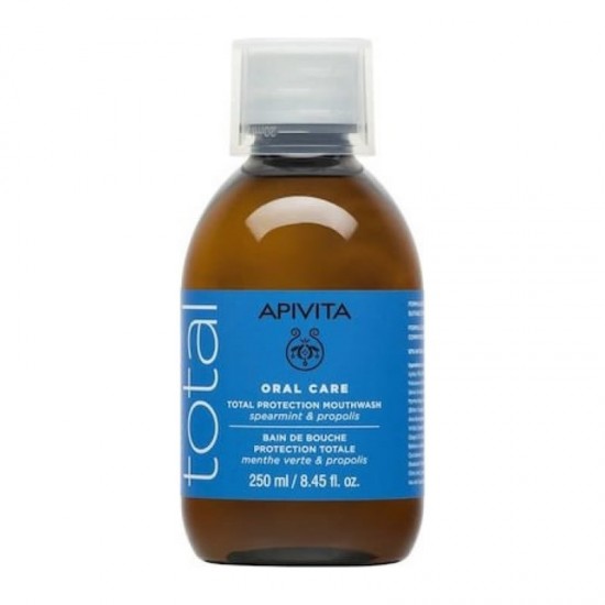 Apivita Oral Care Total Protection Mouthwash Φυσικό Στοματικό Διάλυμα με Πρόπολη & Δυόσμο 250ml