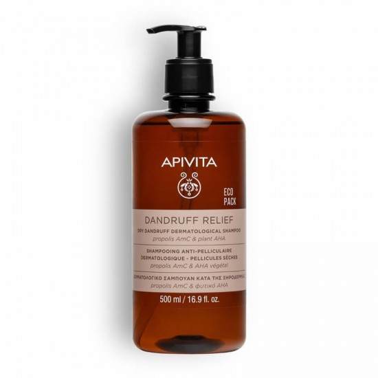 Apivita Shampoo Dandruff Relief Dry Hair Σαμπουάν με Πρόπολη AmC & Φυτικό AHA κατά της Ξηρής Πιτυρίδας 500ml