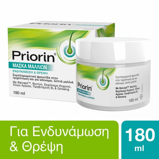 Bayer Priorin Hair Mask Μάσκα Μαλλιών Φροντίδας στην Τριχόπτωση για Αδύναμα & Λεπτά Μαλλιά 180ml